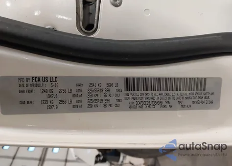 2018 Dodge Journey Gt Awd z USA, uszkodzony, nr VIN 3C4PDDEG9JT390200